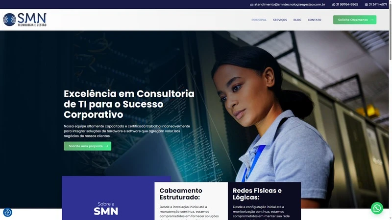 Site desenvolvido para SMN Tecnologia e Gestão